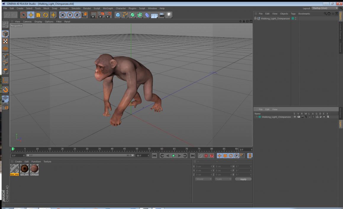 Walking Light Chimpanzee 3D model