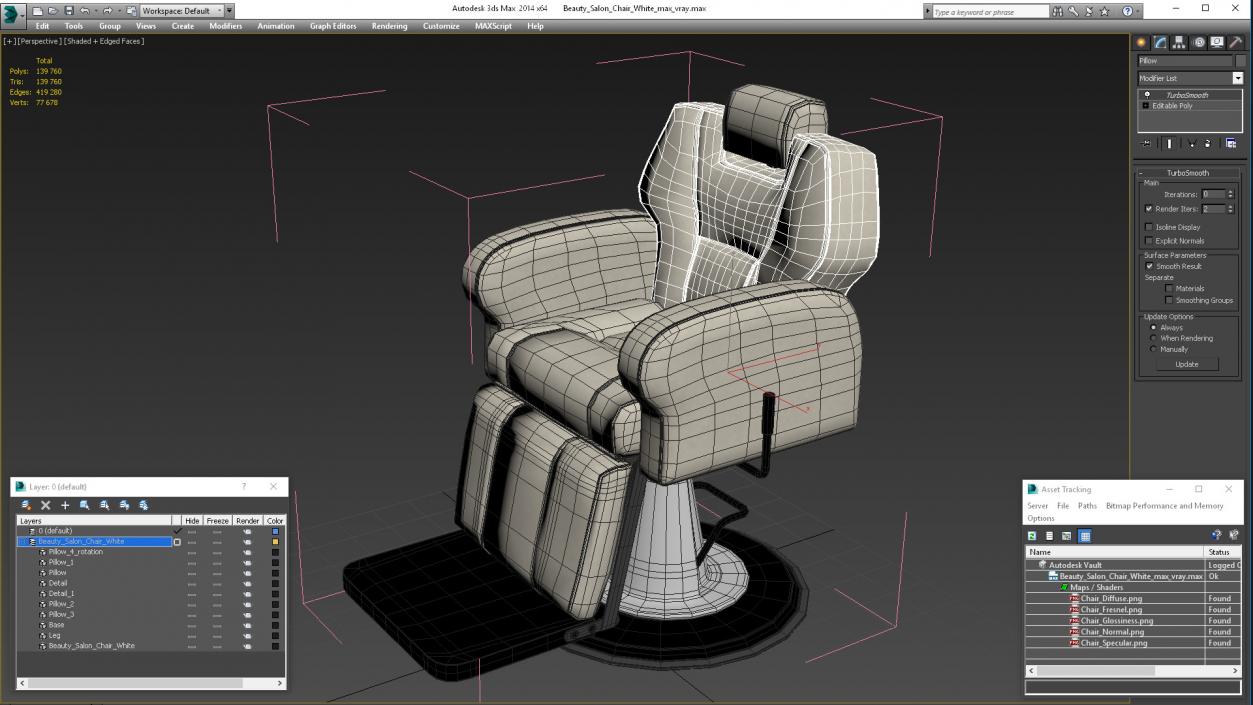 Beauty Salon Chair White 3D model