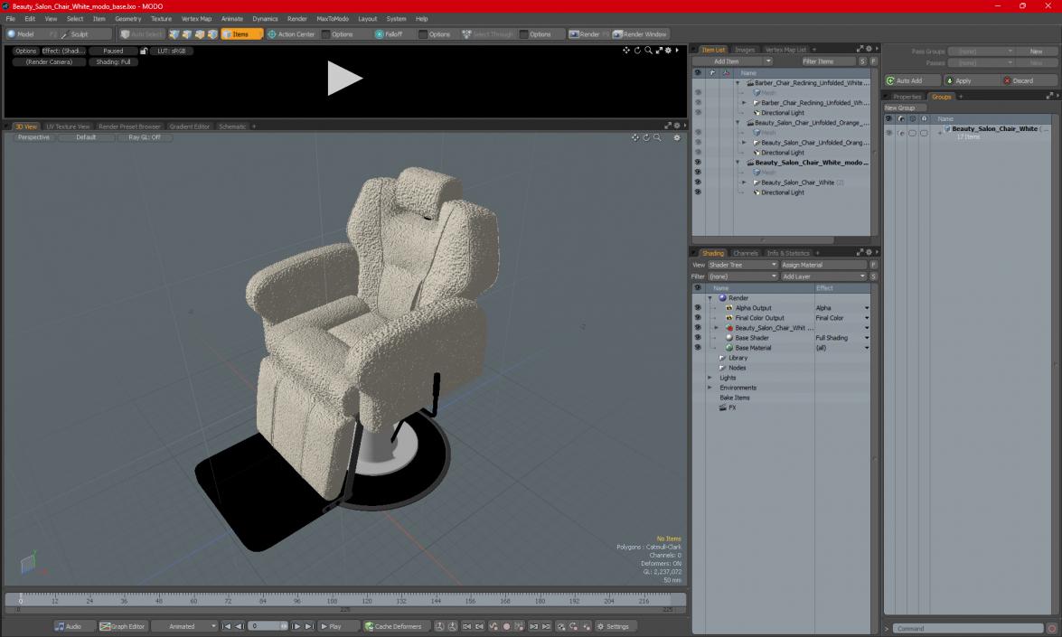 Beauty Salon Chair White 3D model