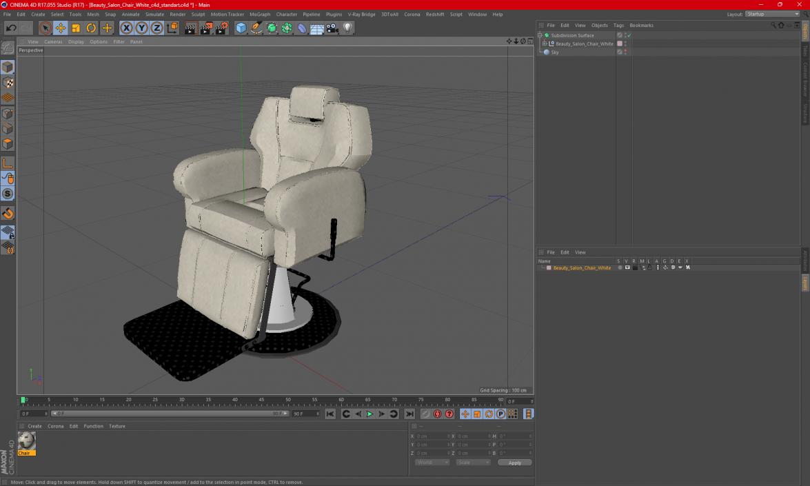 Beauty Salon Chair White 3D model