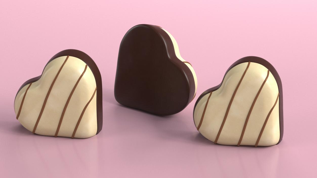 3D Heart Shaped Chocolate Candy model