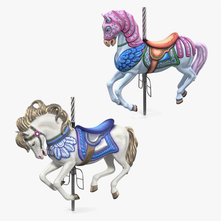 3D Carousel Horses Collection