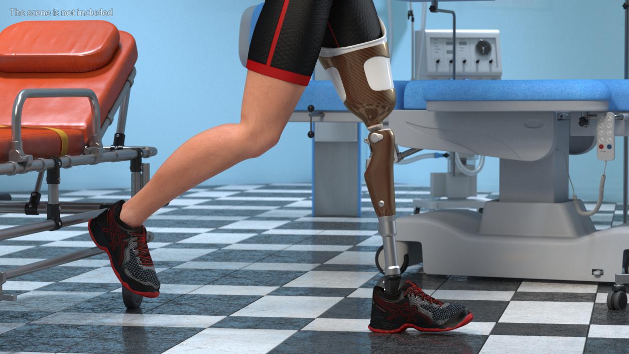 3D model Man with Prosthetic Leg Rigged