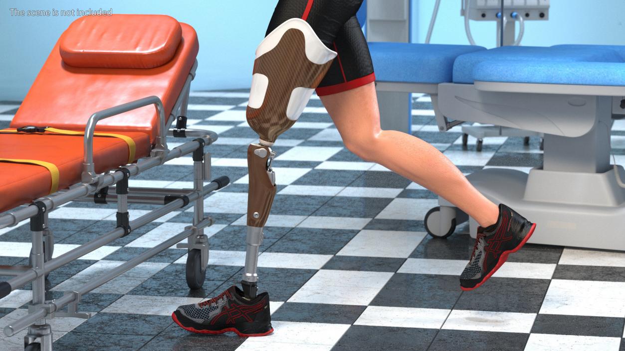 3D model Man with Prosthetic Leg Rigged