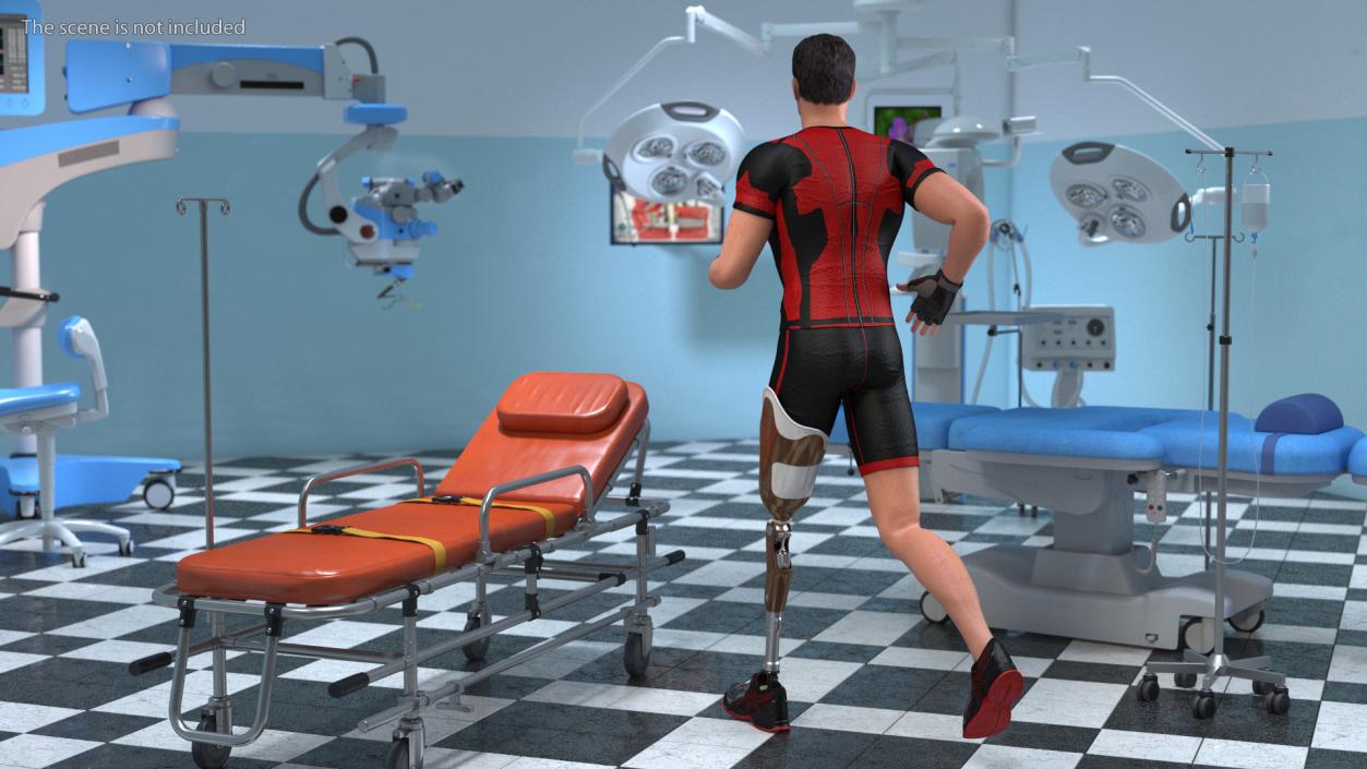 3D model Man with Prosthetic Leg Rigged