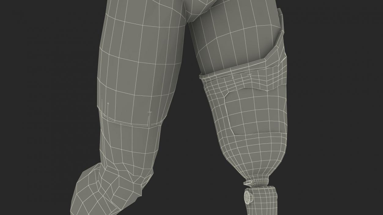 3D model Man with Prosthetic Leg Rigged