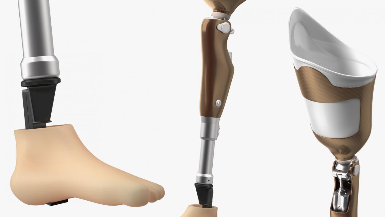 3D model Man with Prosthetic Leg Rigged