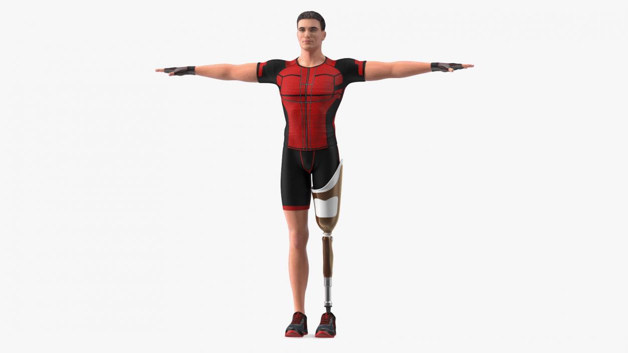 3D model Man with Prosthetic Leg Rigged