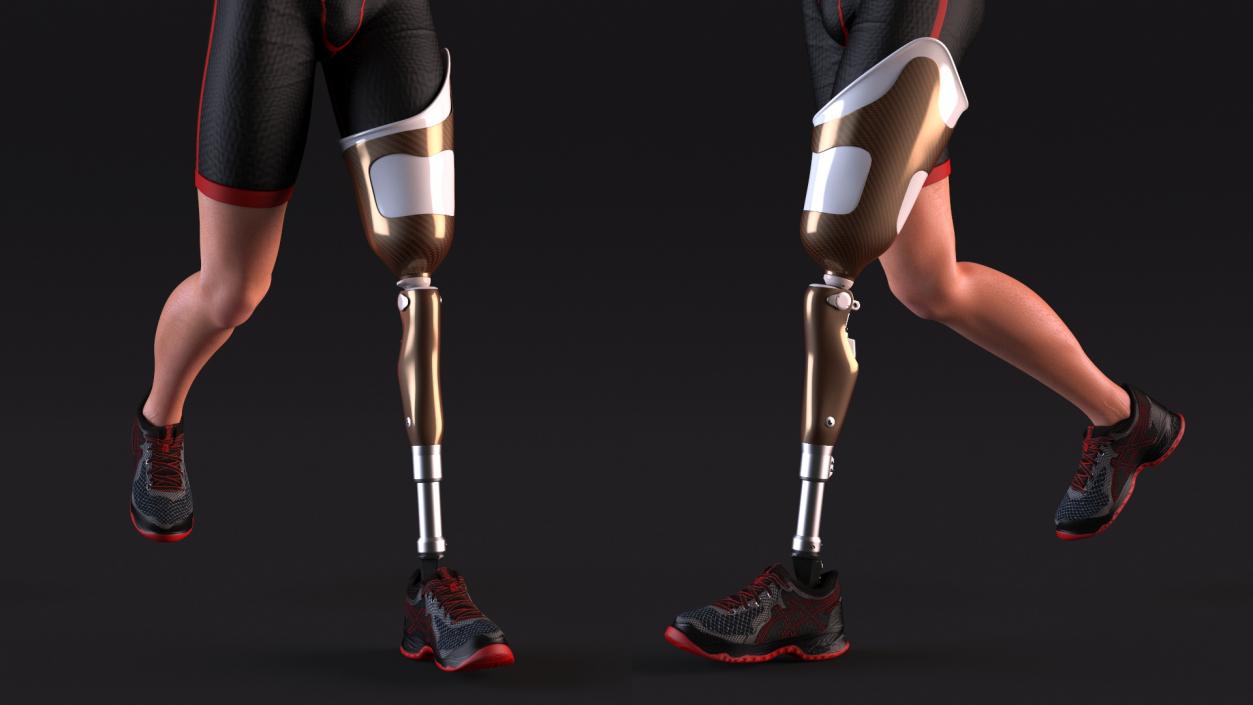 3D model Man with Prosthetic Leg Rigged