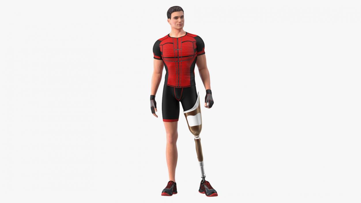 3D model Man with Prosthetic Leg Rigged