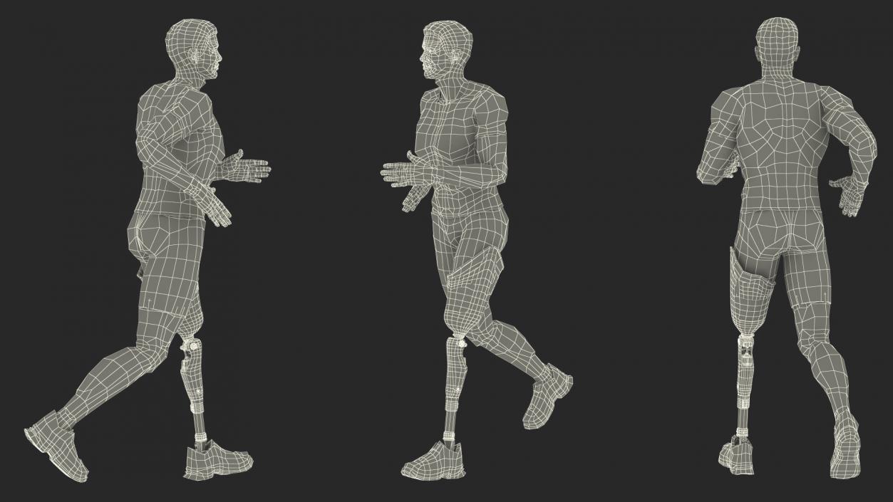 3D model Man with Prosthetic Leg Rigged