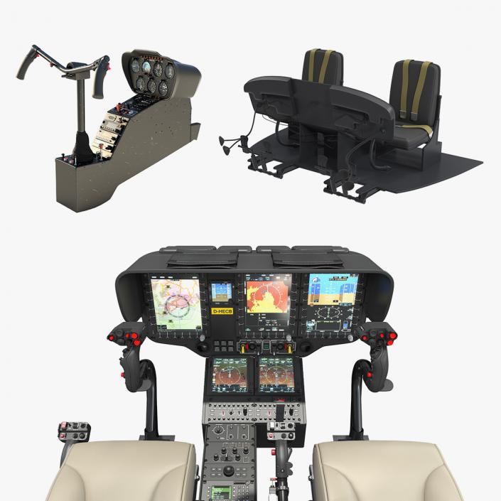 3D Helicopter Control Panels Collection 2 model