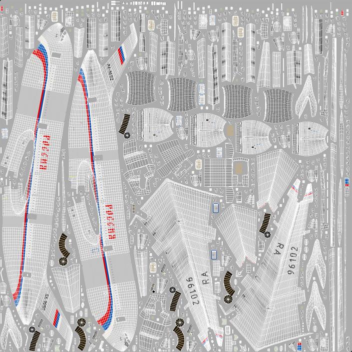 Ilyushin IL-96 Presidential Aircraft Simple Interior 3D