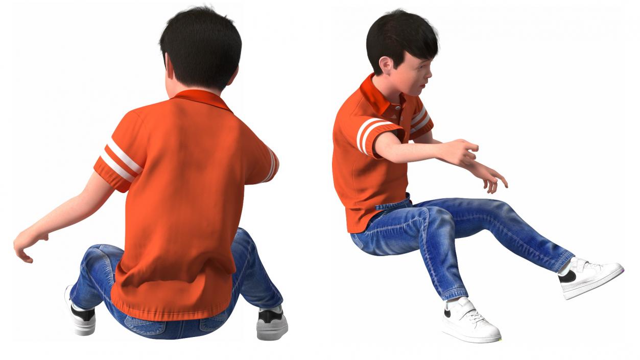 3D Boy with Bumper Car Fur model