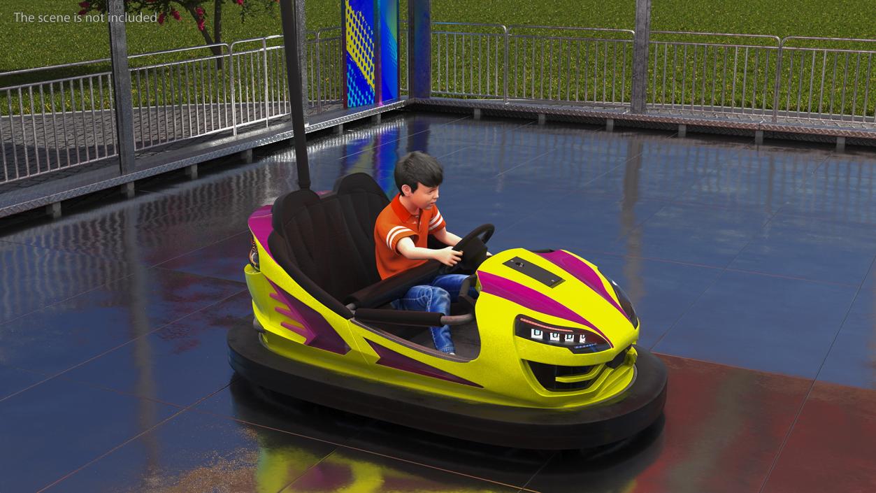 3D Boy with Bumper Car Fur model