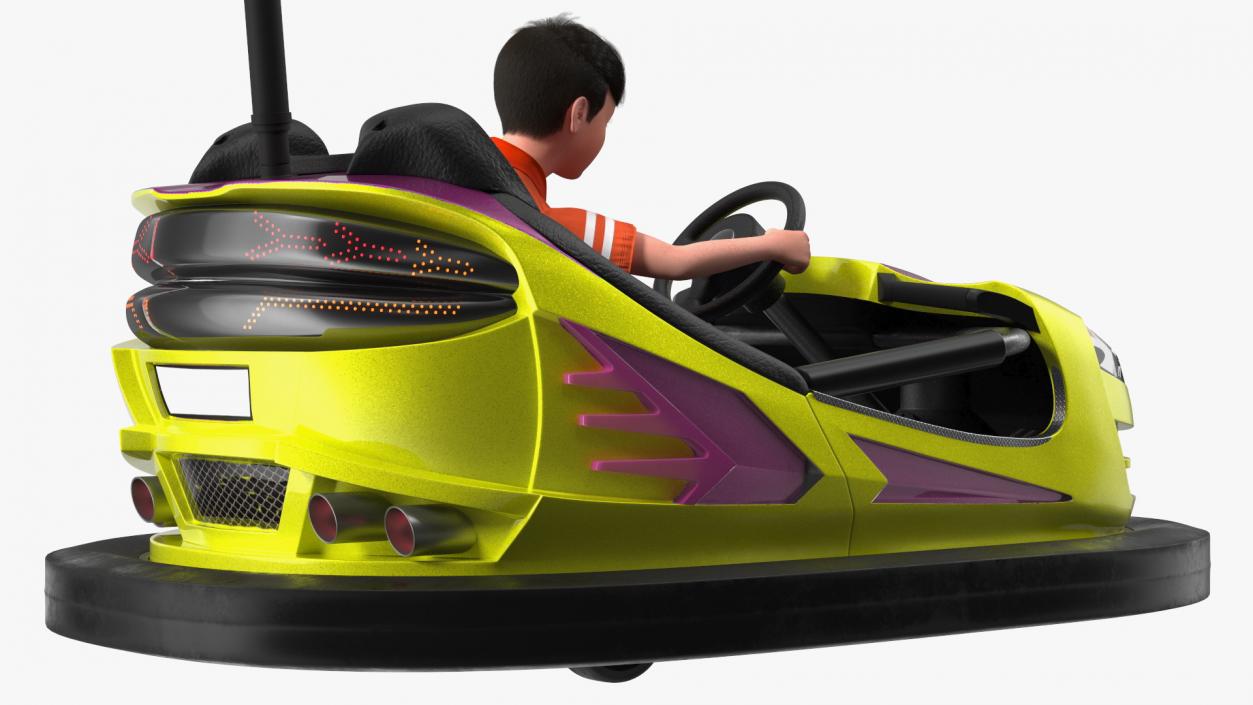 3D Boy with Bumper Car Fur model