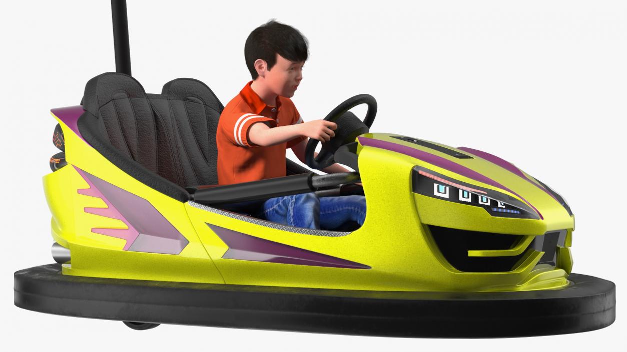 3D Boy with Bumper Car Fur model