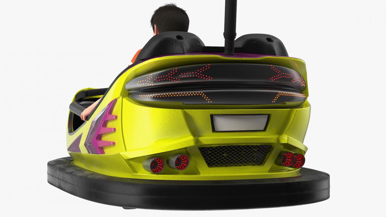 3D Boy with Bumper Car Fur model