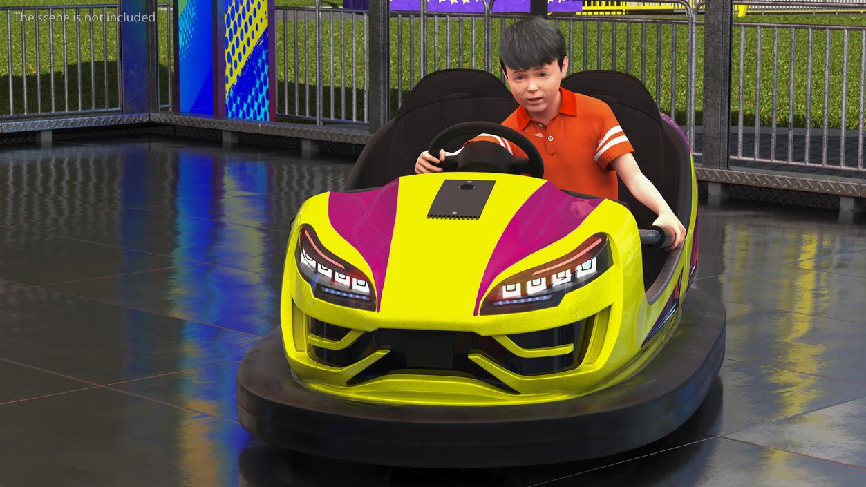 3D Boy with Bumper Car Fur model