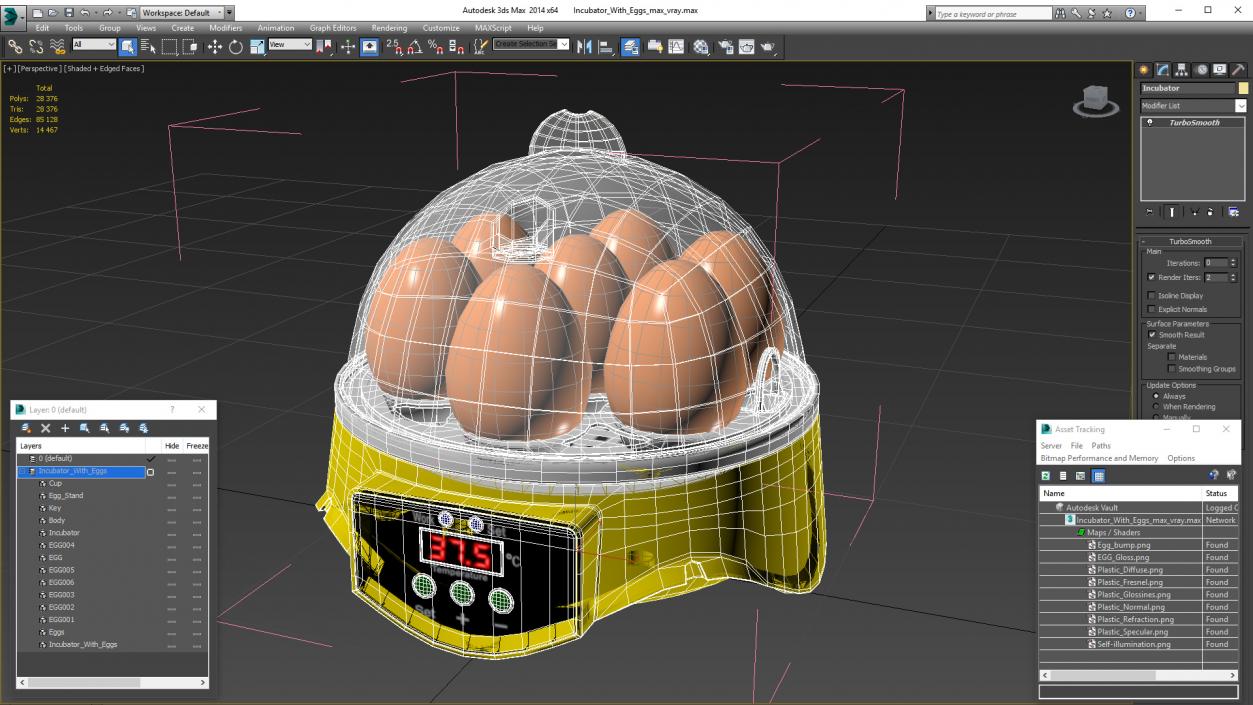 Incubator With Eggs 3D model