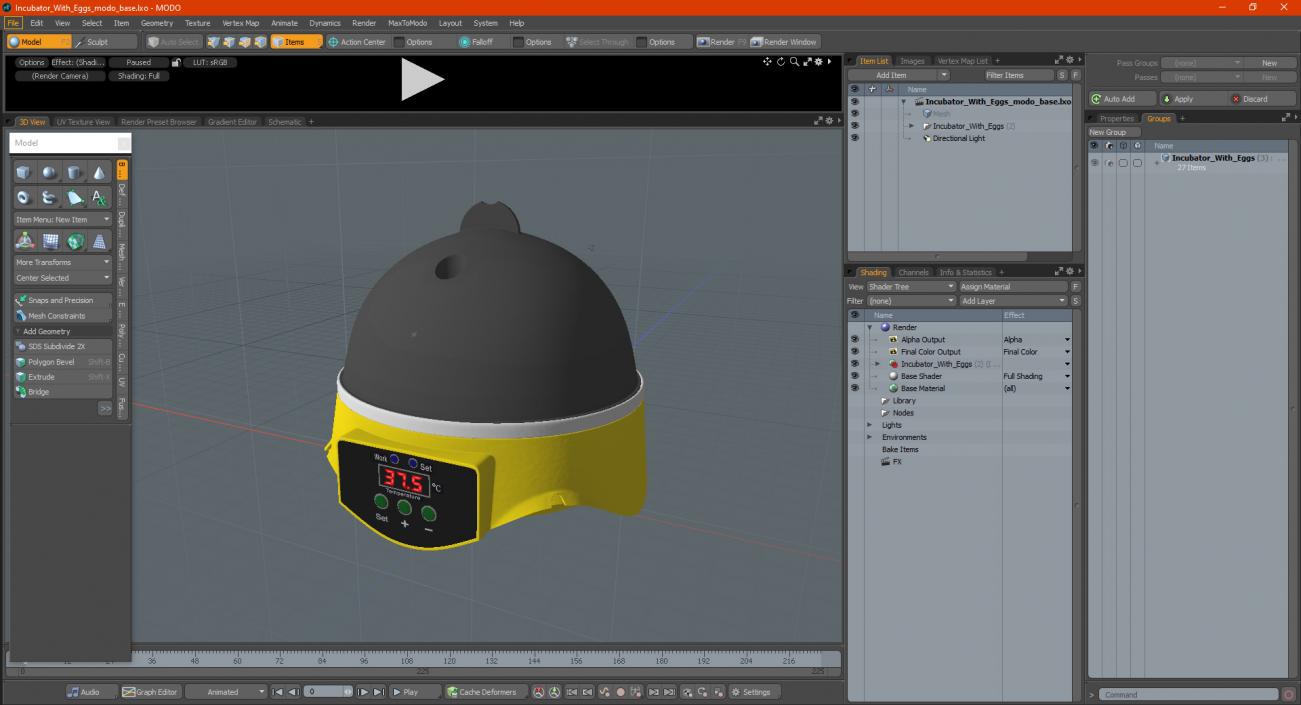 Incubator With Eggs 3D model
