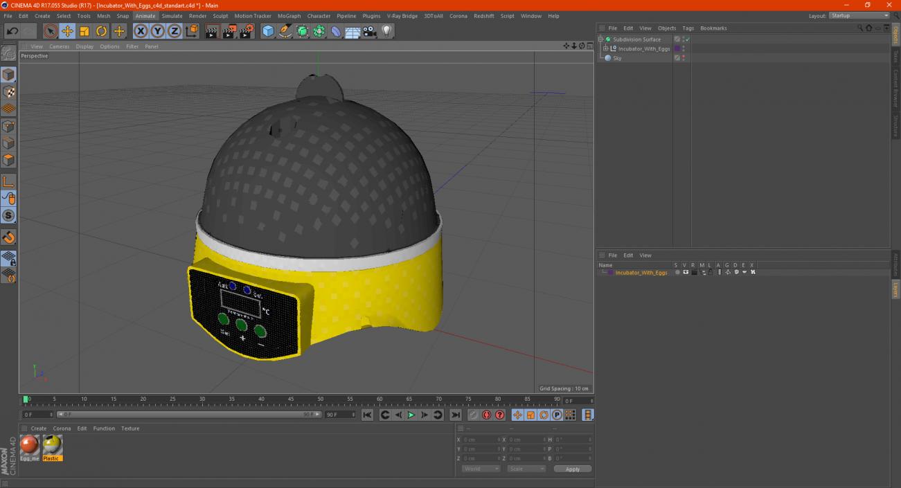 Incubator With Eggs 3D model