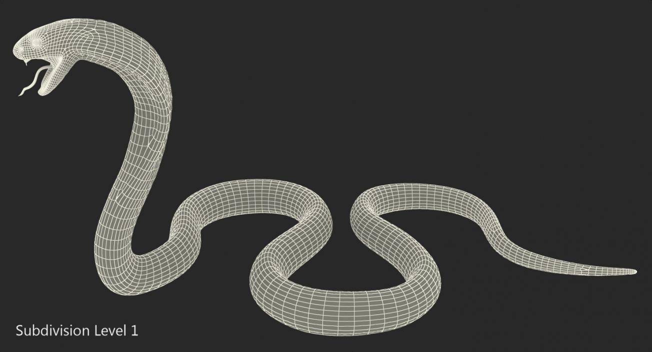 3D Beige Skin Cobra Rigged model