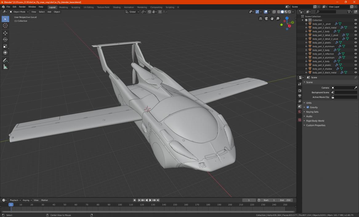 3D model AirCar Fly