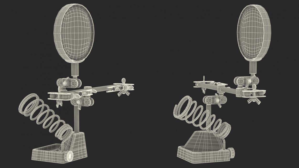 3D Helping Hands with Magnifier and Soldering Iron Stand model