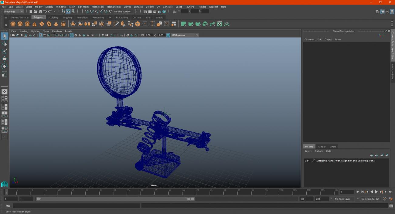 3D Helping Hands with Magnifier and Soldering Iron Stand model