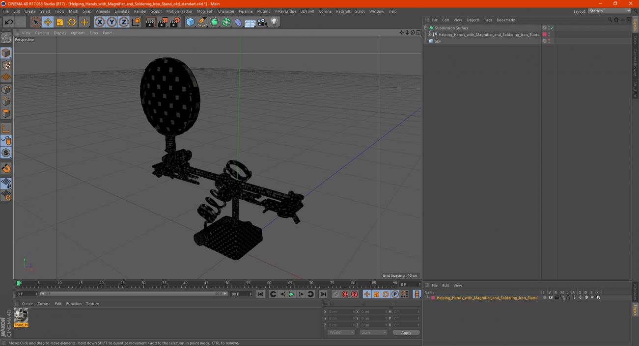 3D Helping Hands with Magnifier and Soldering Iron Stand model