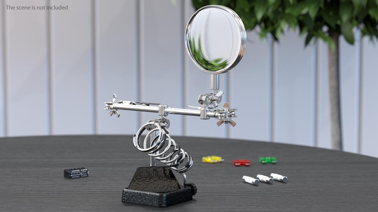 3D Helping Hands with Magnifier and Soldering Iron Stand model