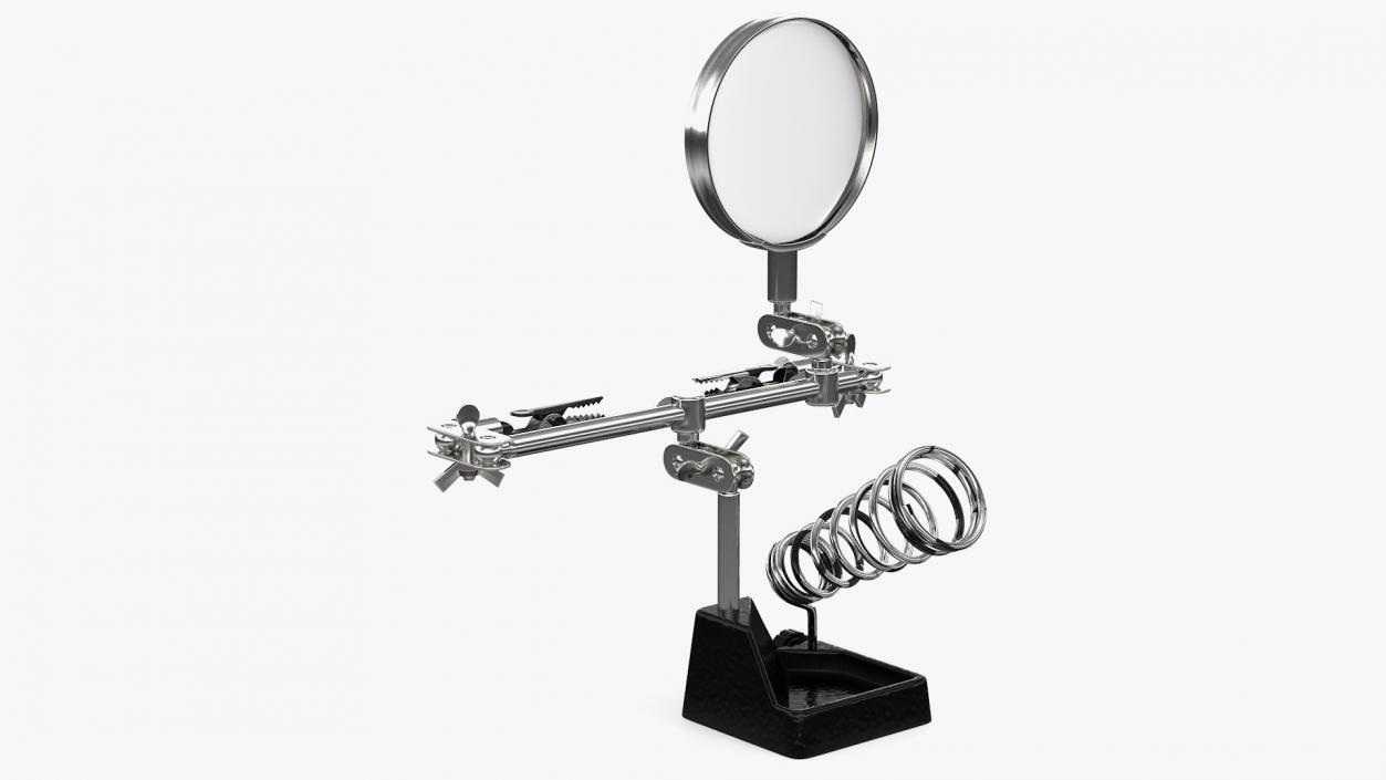 3D Helping Hands with Magnifier and Soldering Iron Stand model