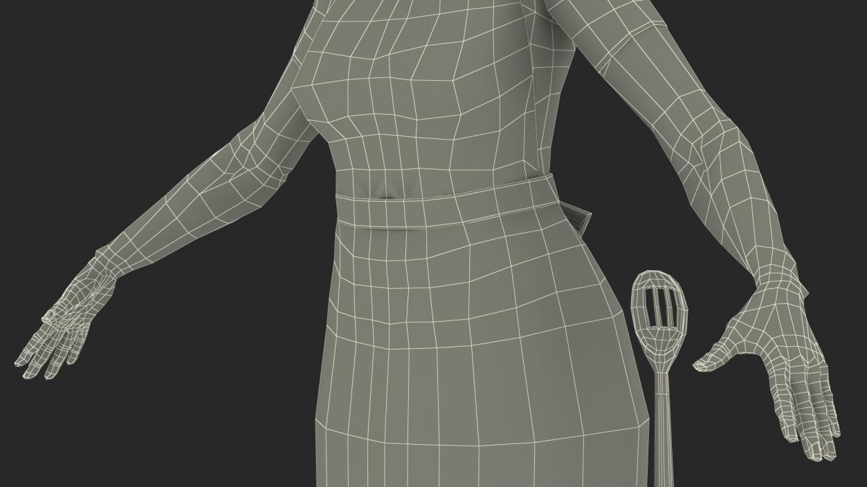 Korean Woman Kitchen Style Rigged for Cinema 4D 3D