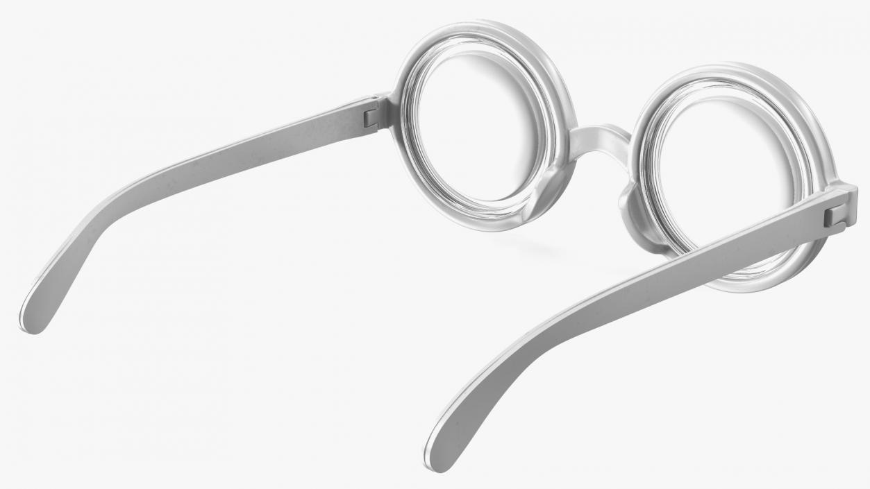 3D White Nerd Glasses model