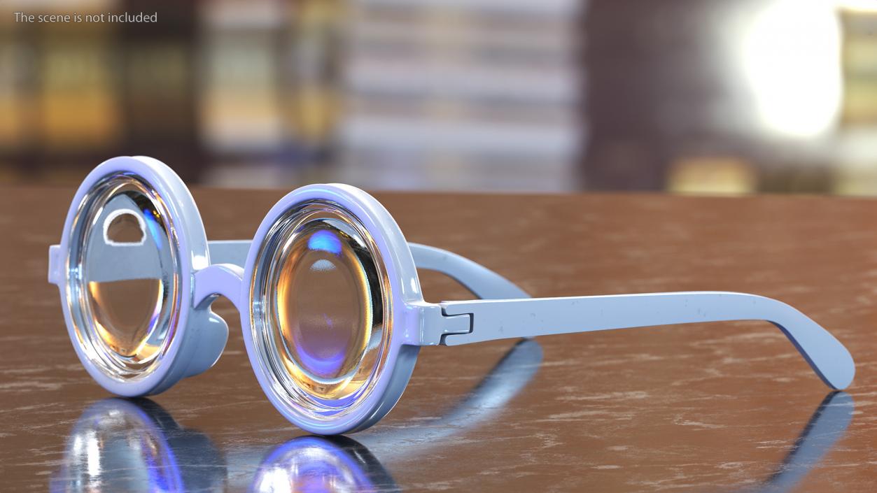 3D White Nerd Glasses model