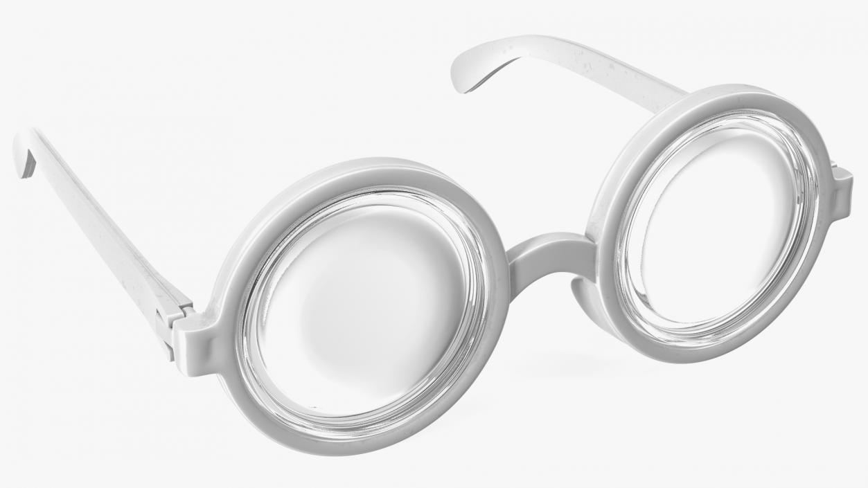 3D White Nerd Glasses model