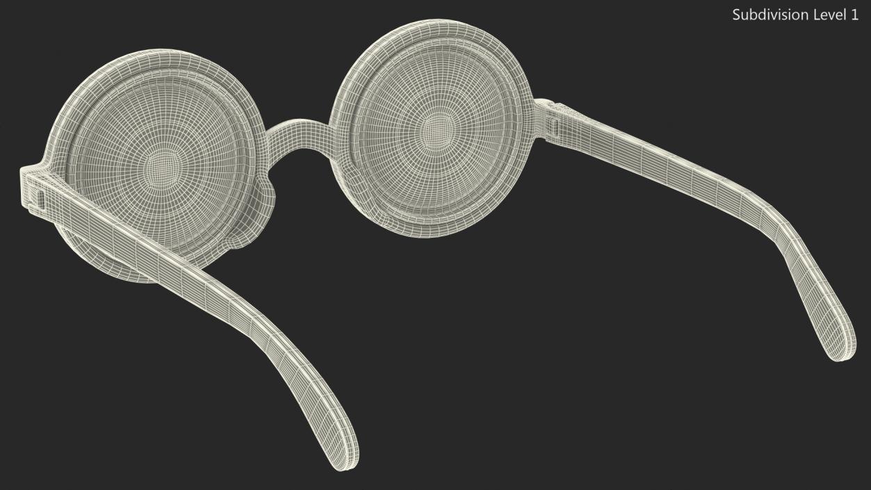 3D White Nerd Glasses model