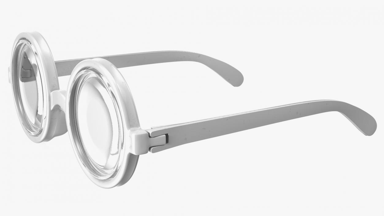 3D White Nerd Glasses model