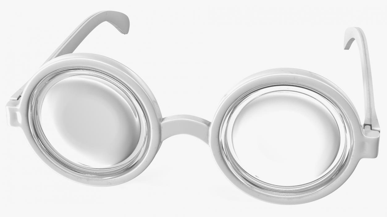 3D White Nerd Glasses model