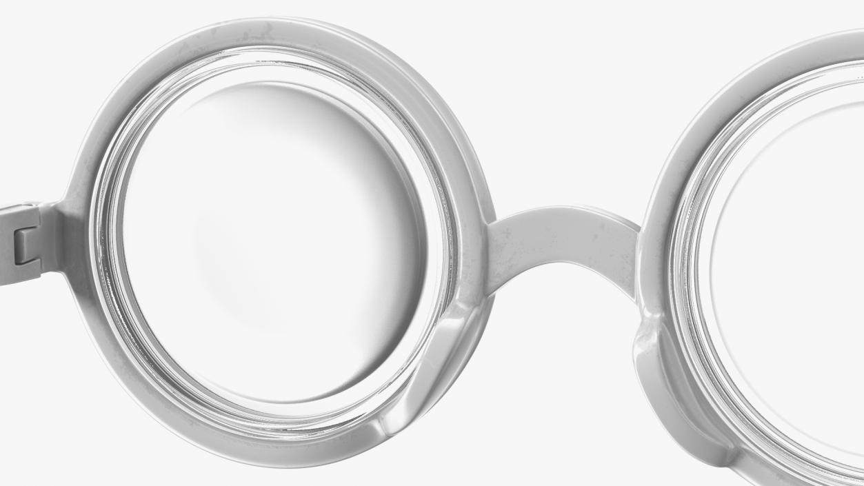 3D White Nerd Glasses model