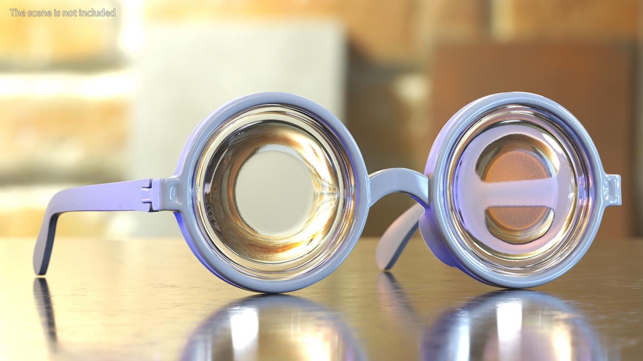 3D White Nerd Glasses model