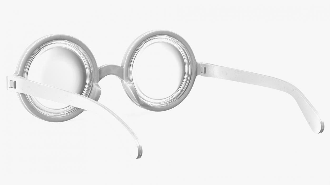 3D White Nerd Glasses model