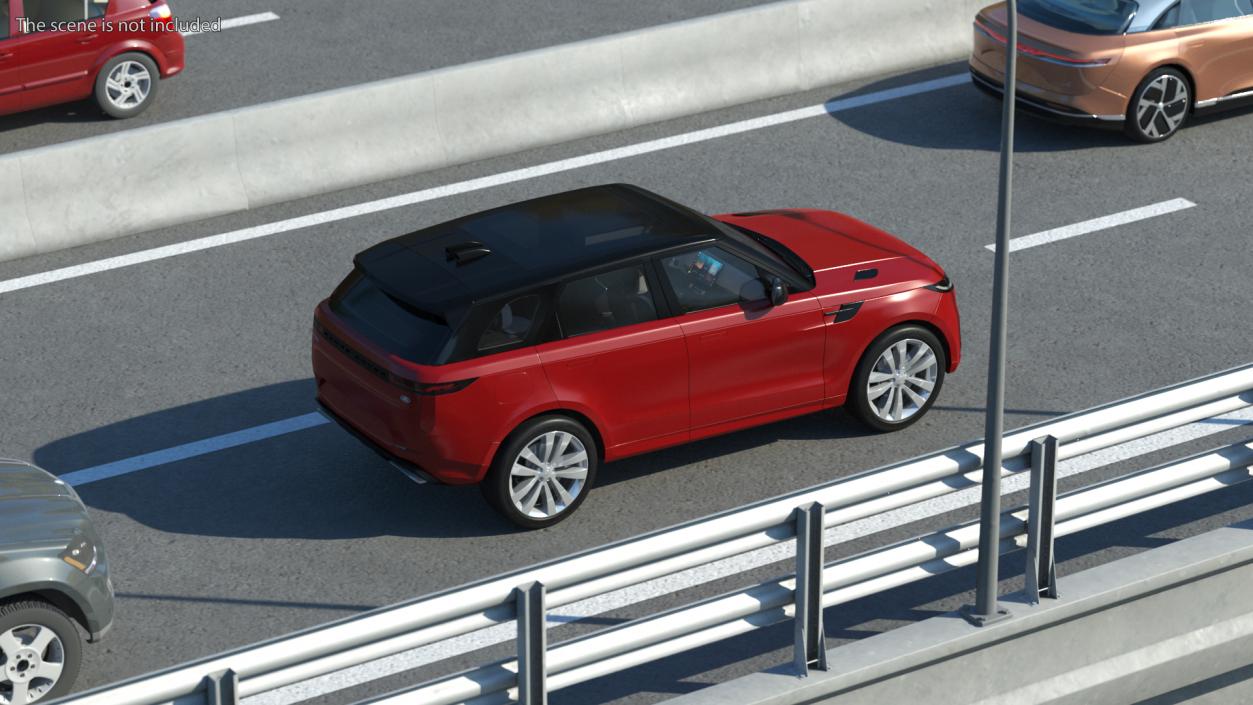 3D Range Rover Sport 2023 Red Rigged model