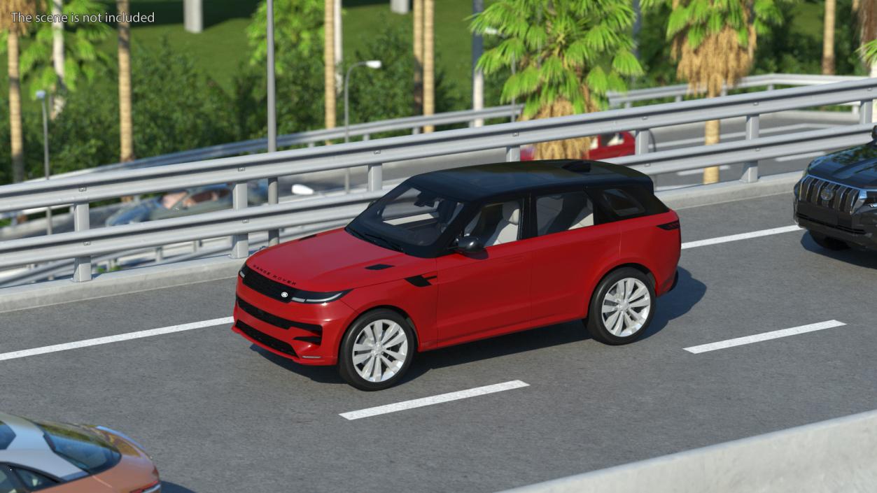 3D Range Rover Sport 2023 Red Rigged model