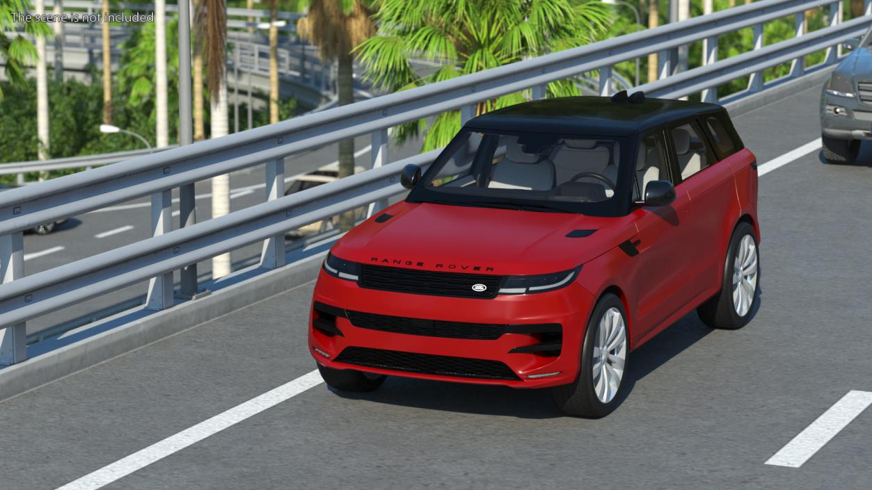 3D Range Rover Sport 2023 Red Rigged model