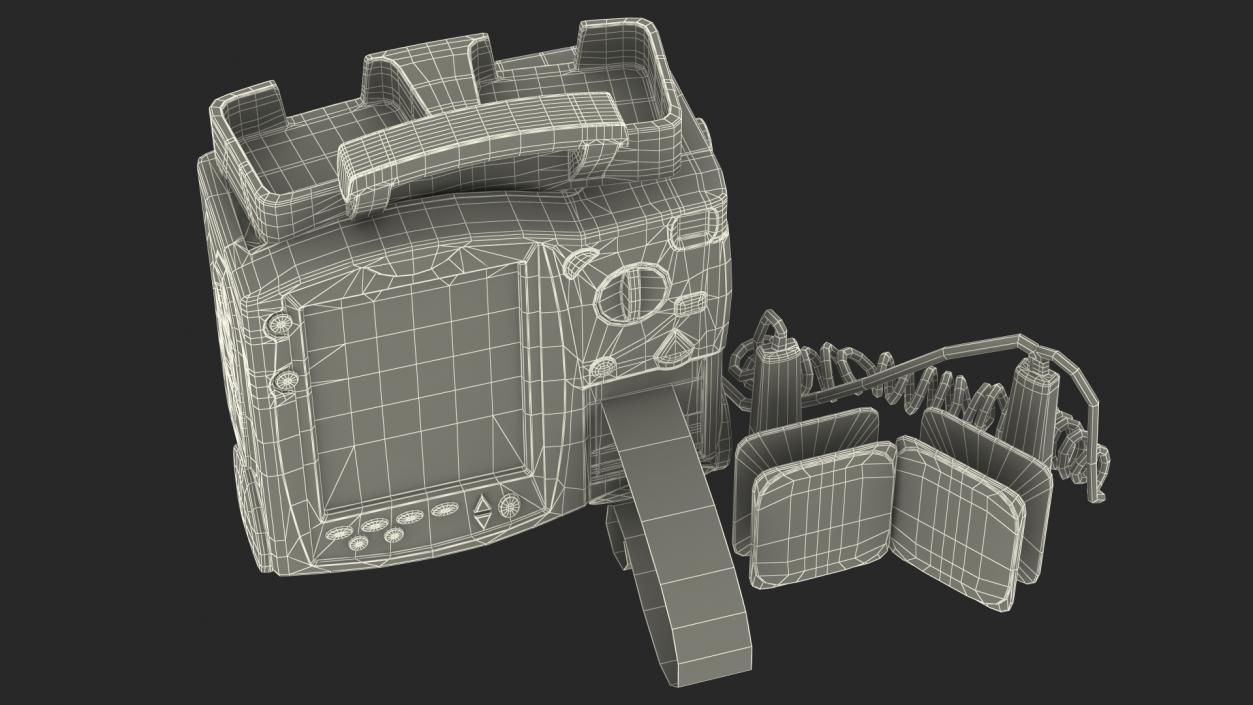 3D model Defibrillator with ECG Monitor