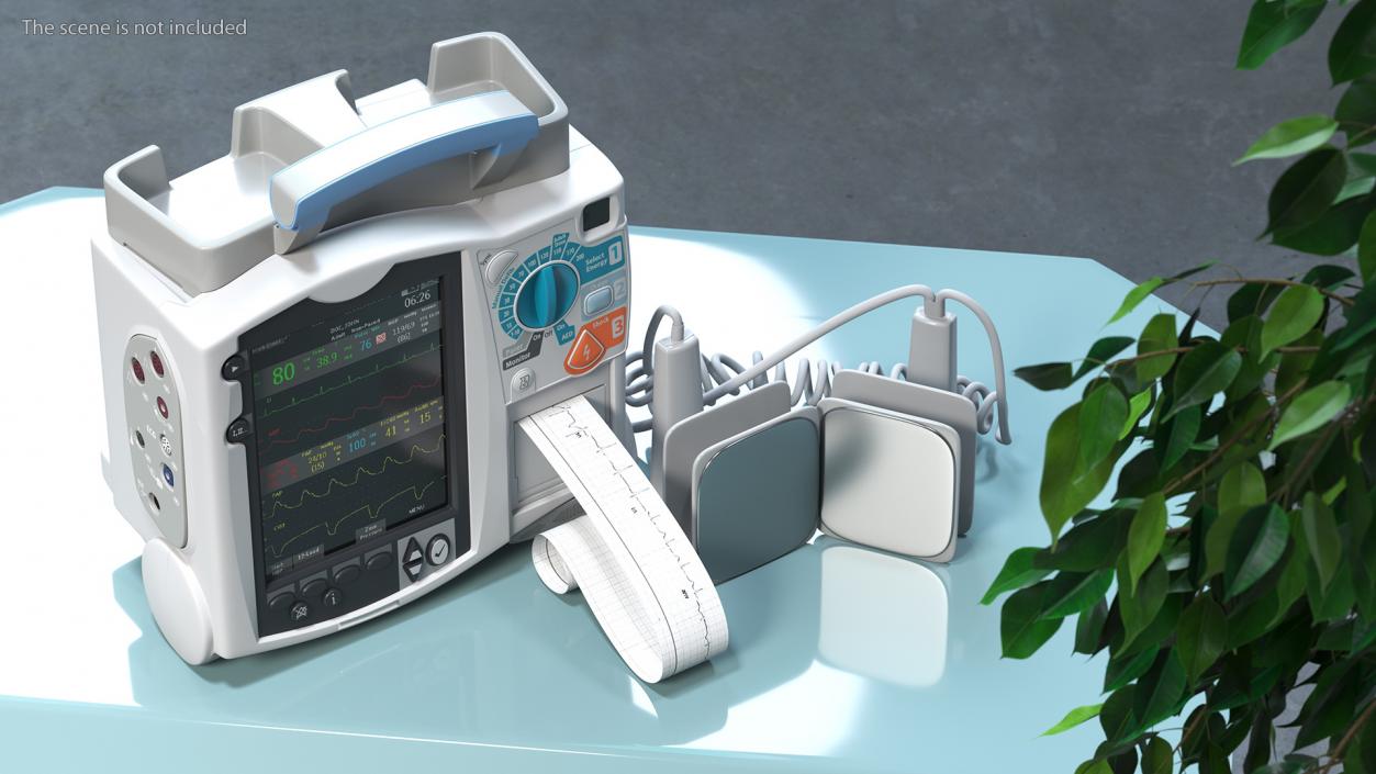 3D model Defibrillator with ECG Monitor