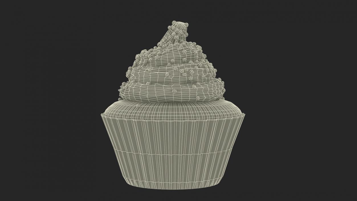 3D model Three Cupcakes on Platter