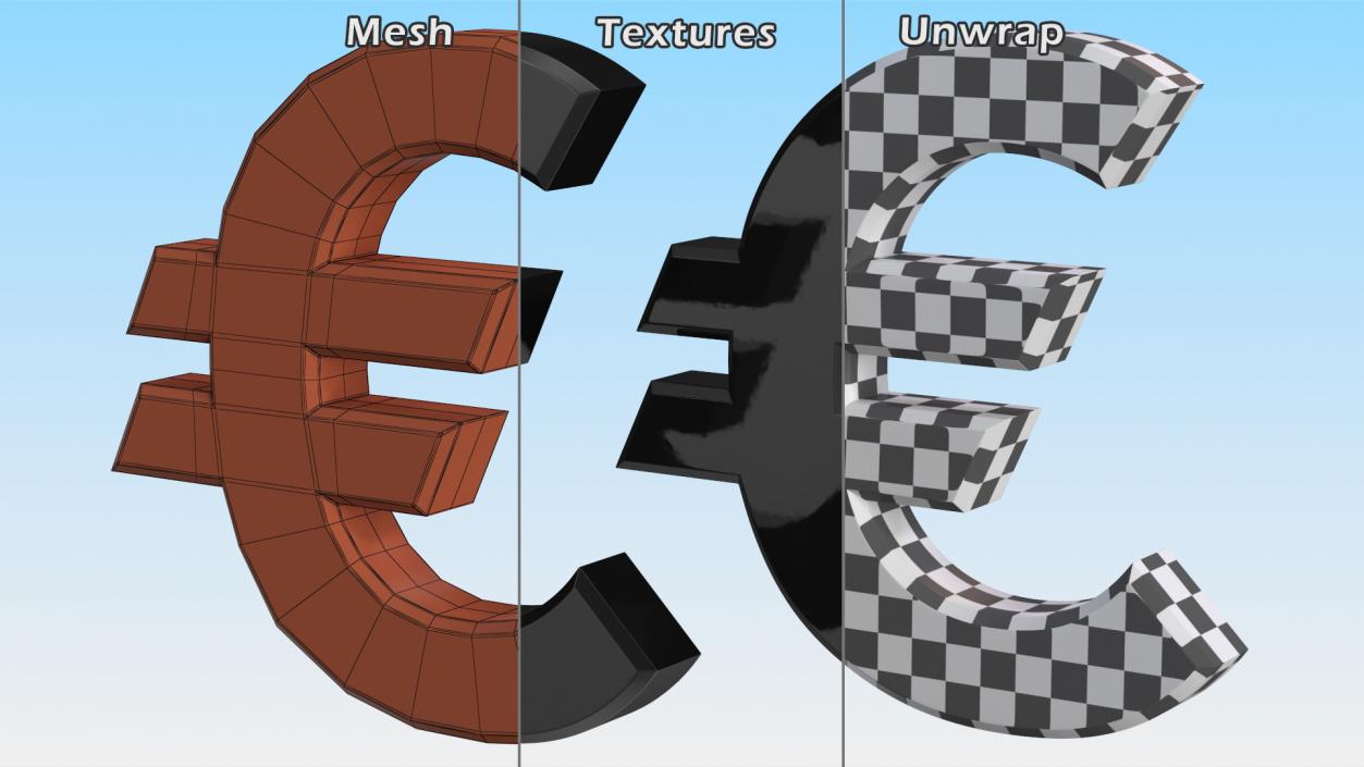 3D model Plastic Currency Symbols Collection